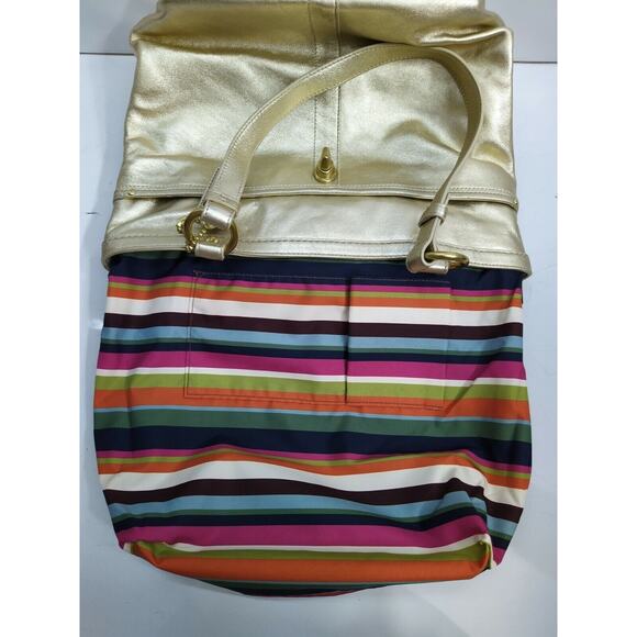 Coach Lily Legacy Metallic Gold Leather Ltd Ed TurnLock Tote Shoulder Bag - $580 - Picture 13 of 14